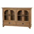 Credenza in legno con ante in vetro temperato e cassetti