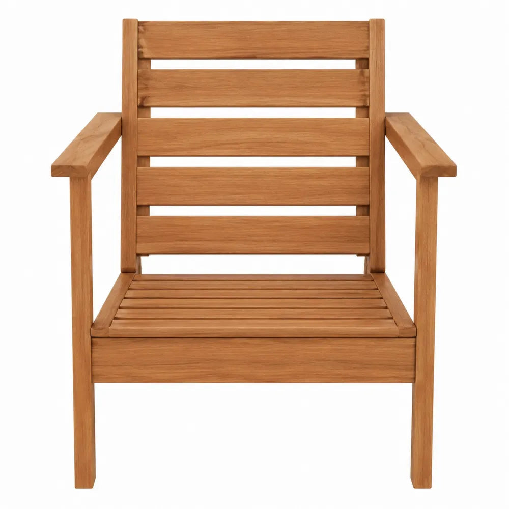 Sedia da giardino in legno teak con braccioli