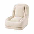 Poltrona in tessuto a coste beige con cuscino rimovibile
