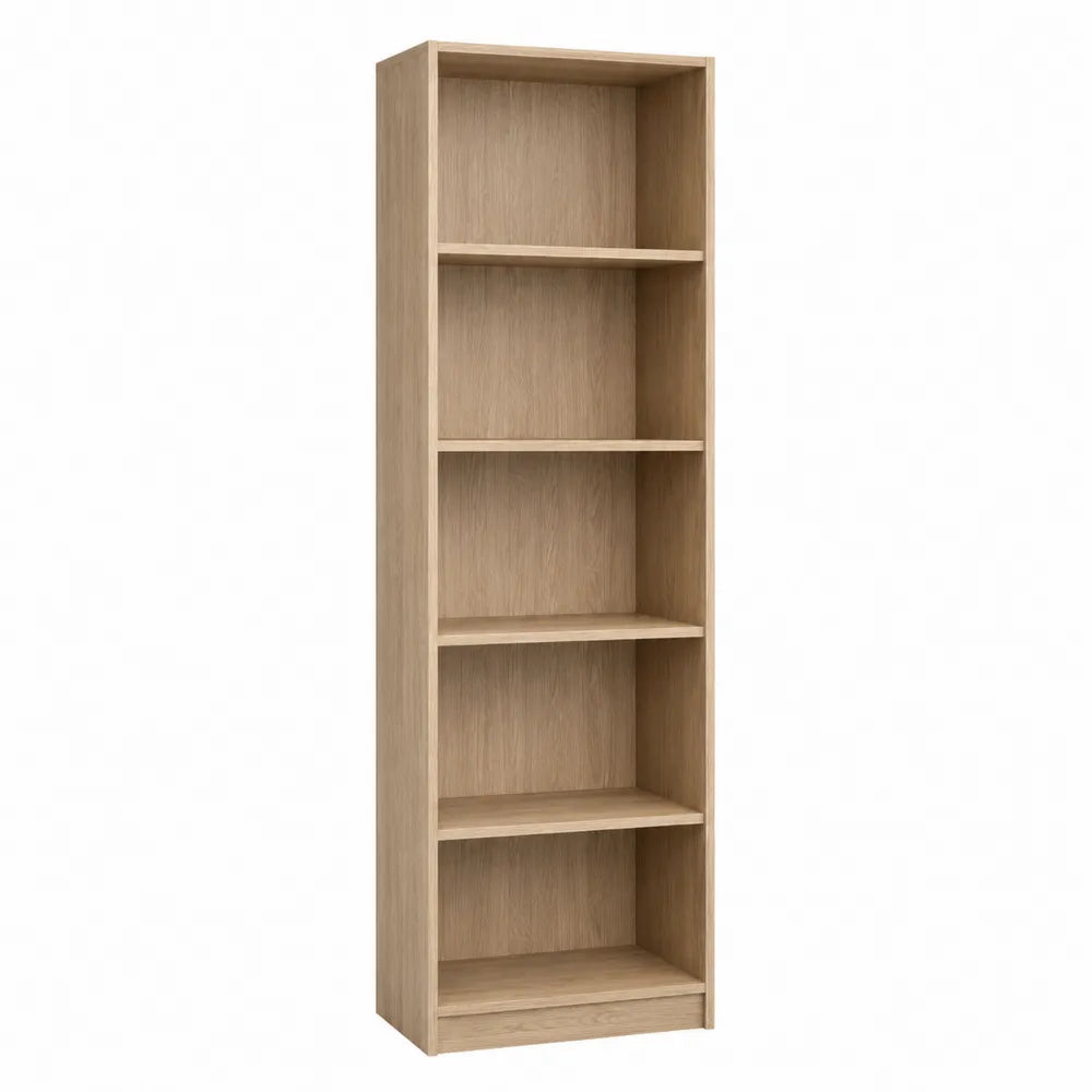 Libreria a cinque ripiani in legno compensato, colore naturale