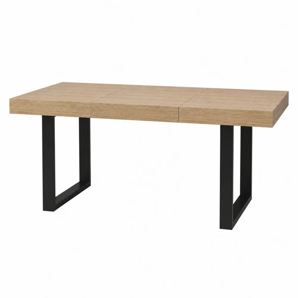 Tavolo rettangolare in legno di rovere e metallo 200x90x75 cm