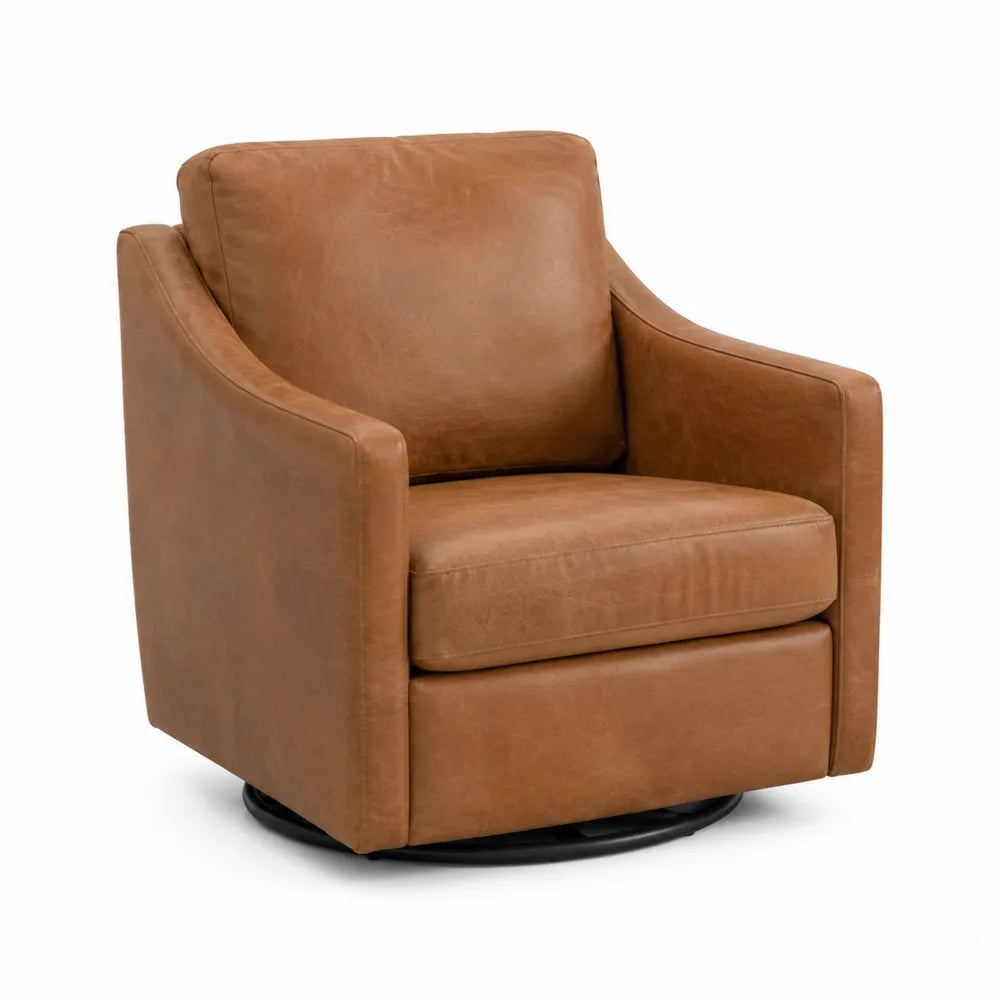 Poltrona Girevole in Pelle